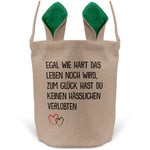 22Feels® Verlobte Frauen Osterkorb mit Henkel Ostergeschenk Tragetasche Ostern Deko Osternest Körbchen Hasenohren (Beige/Grün)-Ostern Tragetasche-22Feels