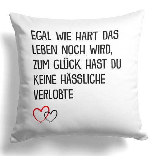 22Feels® Verlobter Geschenk - Kissen mit Spruch (Weiss 40x40cm)-Kissen Weiss 40x40-22Feels