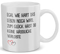 22Feels® Verlobter Geschenk - Tasse mit Spruch: Egal Wie Hart (Weiss, 320ml)-Weisse Tasse 325ml-22Feels
