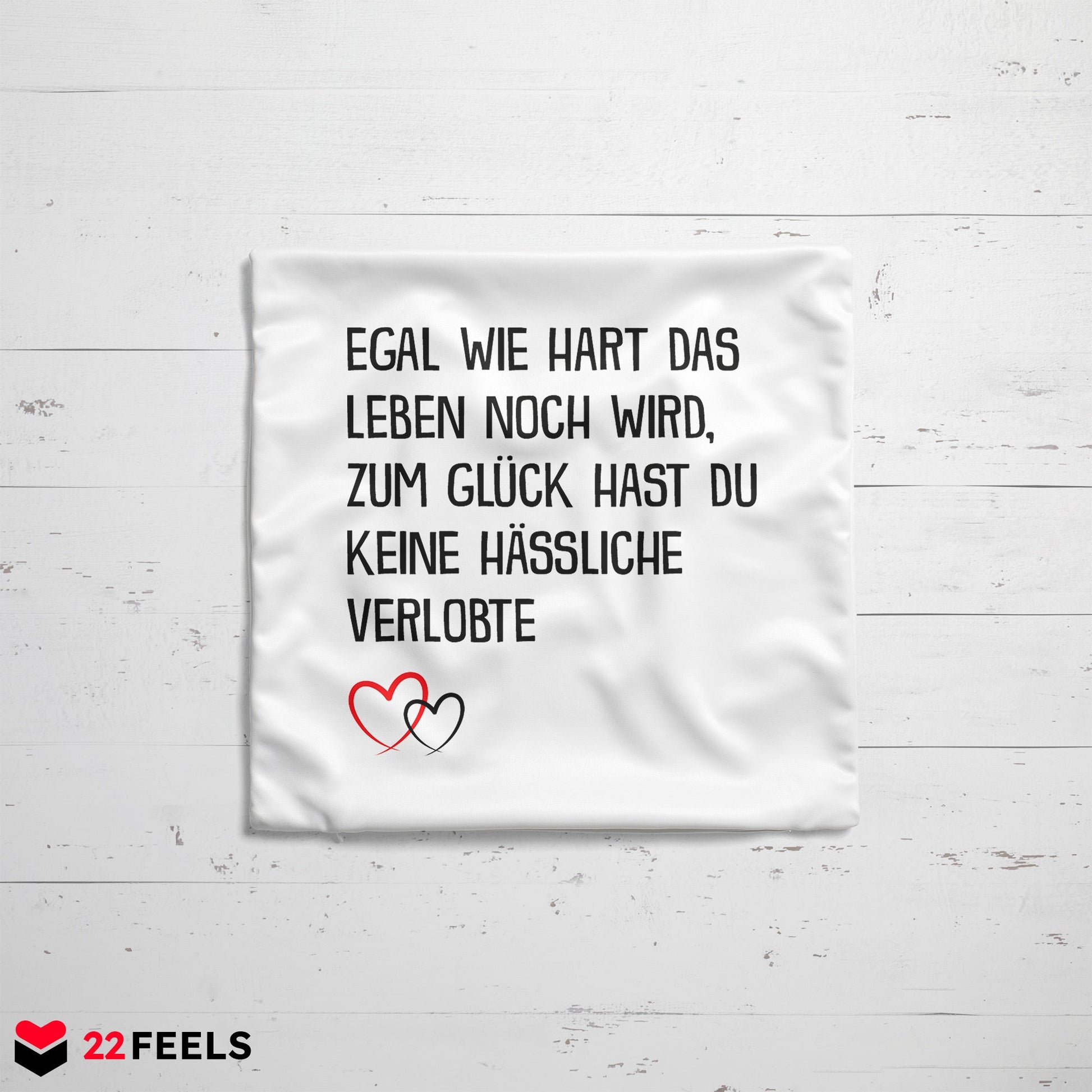 22Feels® Verlobter Geschenk - Kissen mit Spruch (Weiss 40x40cm)-Kissen Weiss 40x40-22Feels
