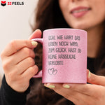 22Feels® Verlobter Geschenk - Glitzertasse mit Spruch (Pink, 320ml)-Glitzertasse Pink 320ml-22Feels