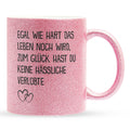 22Feels® Verlobter Geschenk - Glitzertasse mit Spruch (Pink, 320ml)-Glitzertasse Pink 320ml-22Feels