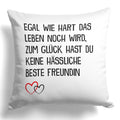 22Feels® Beste Freundin Geschenk - Kissen mit Spruch (Weiss 40x40cm)-Kissen Weiss 40x40-22Feels