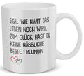 22Feels® Geschenk für Beste Freundin - Tasse mit Spruch: Egal Wie Hart (Weiss, 320ml)-Weisse Tasse 320ml-22Feels