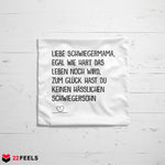 22Feels® Schwiegermutter Geschenk vom Schwiegersohn bzw. Bräutigam - Kissen mit Spruch (Weiss 40x40cm)-Kissen Weiss 40x40-22Feels