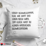22Feels® Schwiegervater Geschenk vom Schwiegersohn bzw. Bräutigam - Kissen mit Spruch (Weiss 40x40cm)-Kissen Weiss 40x40-22Feels