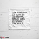 22Feels® Schwiegersohn Geschenk von der Schwiegermama - Kissen mit Spruch (Weiss 40x40cm)-Kissen Weiss 40x40-22Feels