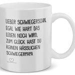 22Feels® Schwiegersohn Geschenk von Schwiegerpapa - Tasse mit Spruch: Egal Wie Hart (Weiss, 320ml)-Weisse Tasse 320ml-22Feels