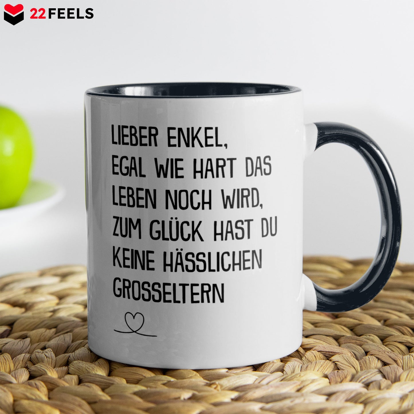 22Feels® Enkel Geschenk - Tasse mit Spruch (Weiss-Schwarz, 320ml)-TwoTone Tasse Weiss-Schwarz 320ml-22Feels