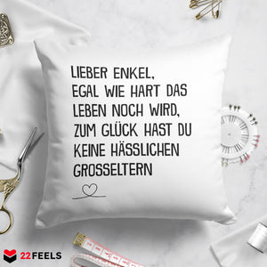 22Feels® Enkel Geschenk - Kissen mit Spruch (Weiss 40x40cm)-Kissen Weiss 40x40-22Feels