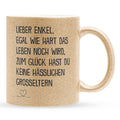 22Feels® Enkel Geschenk - Glitzertasse mit Spruch (Gold, 320ml)-Glitzertasse Gold 320ml-22Feels