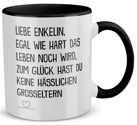 22Feels® Enkelin Geschenk - Tasse mit Spruch (Weiss-Schwarz, 320ml)-TwoTone Tasse Weiss-Schwarz 320ml-22Feels