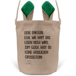 22Feels® Enkelin Kinder Mädchen Osterkorb mit Henkel Ostergeschenk Tragetasche Ostern Deko Osternest Körbchen Hasenohren (Beige/Grün)-Ostern Tragetasche-22Feels