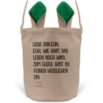 22Feels® Enkelin Osterkorb von Opa Kinder Mädchen mit Henkel Ostergeschenk Tragetasche Ostern Deko Osternest Körbchen Hasenohren (Beige/Grün)-Ostern Tragetasche-22Feels