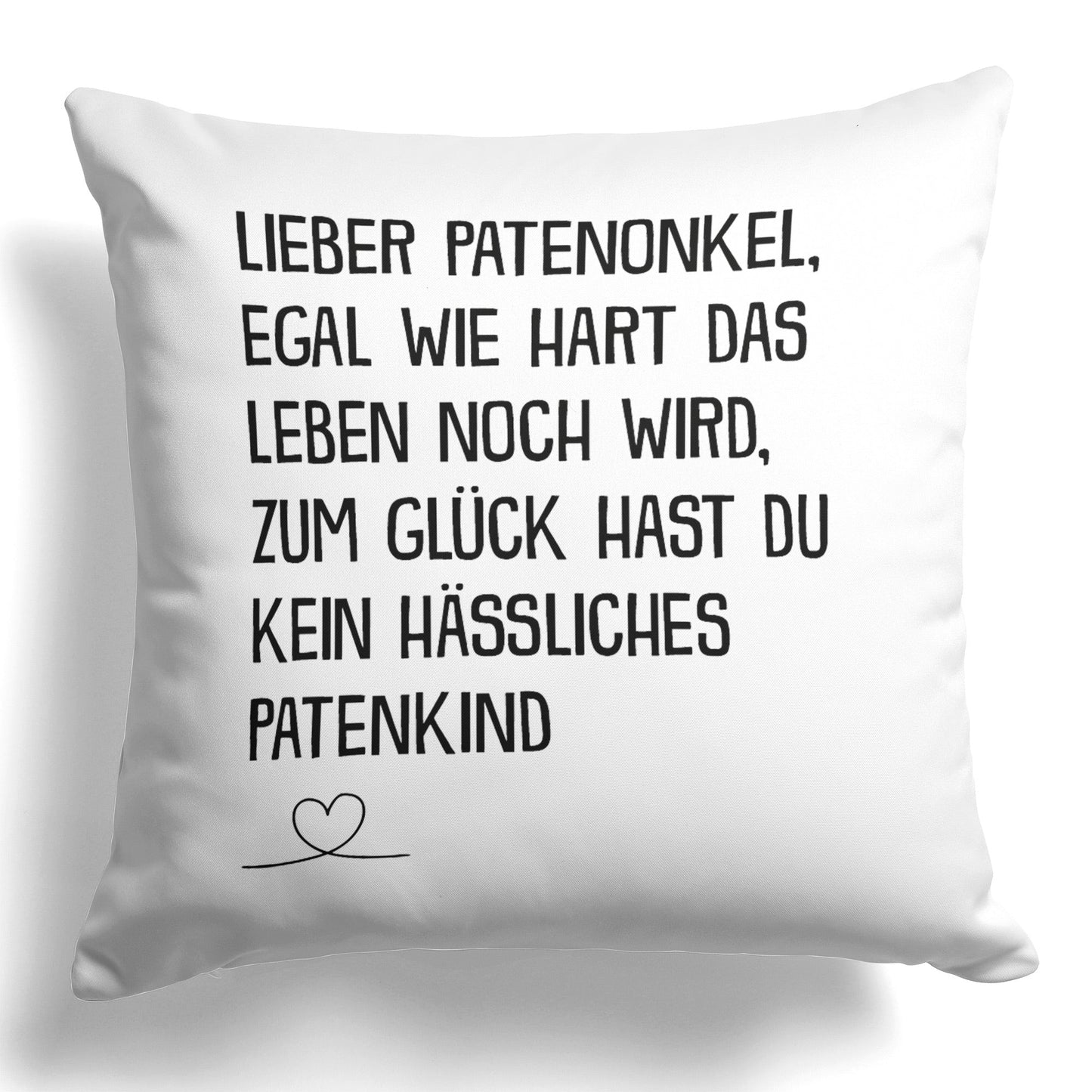 22Feels® Patenonkel Geschenk - Kissen mit Spruch (Weiss 40x40cm)-Kissen Weiss 40x40-22Feels