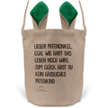 22Feels® Patenonkel Pate Osterkorb mit Henkel Ostergeschenk Tragetasche Ostern Deko Osternest Körbchen Hasenohren (Beige/Grün)-Ostern Tragetasche-22Feels