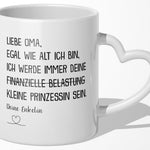 22Feels® Oma Geschenk von Enkelin - Tasse mit Spruch: Zirkus (Herzhenkel, Weiss, 320ml)-Tasse Weiss Herzhenkel 320ml-22Feels