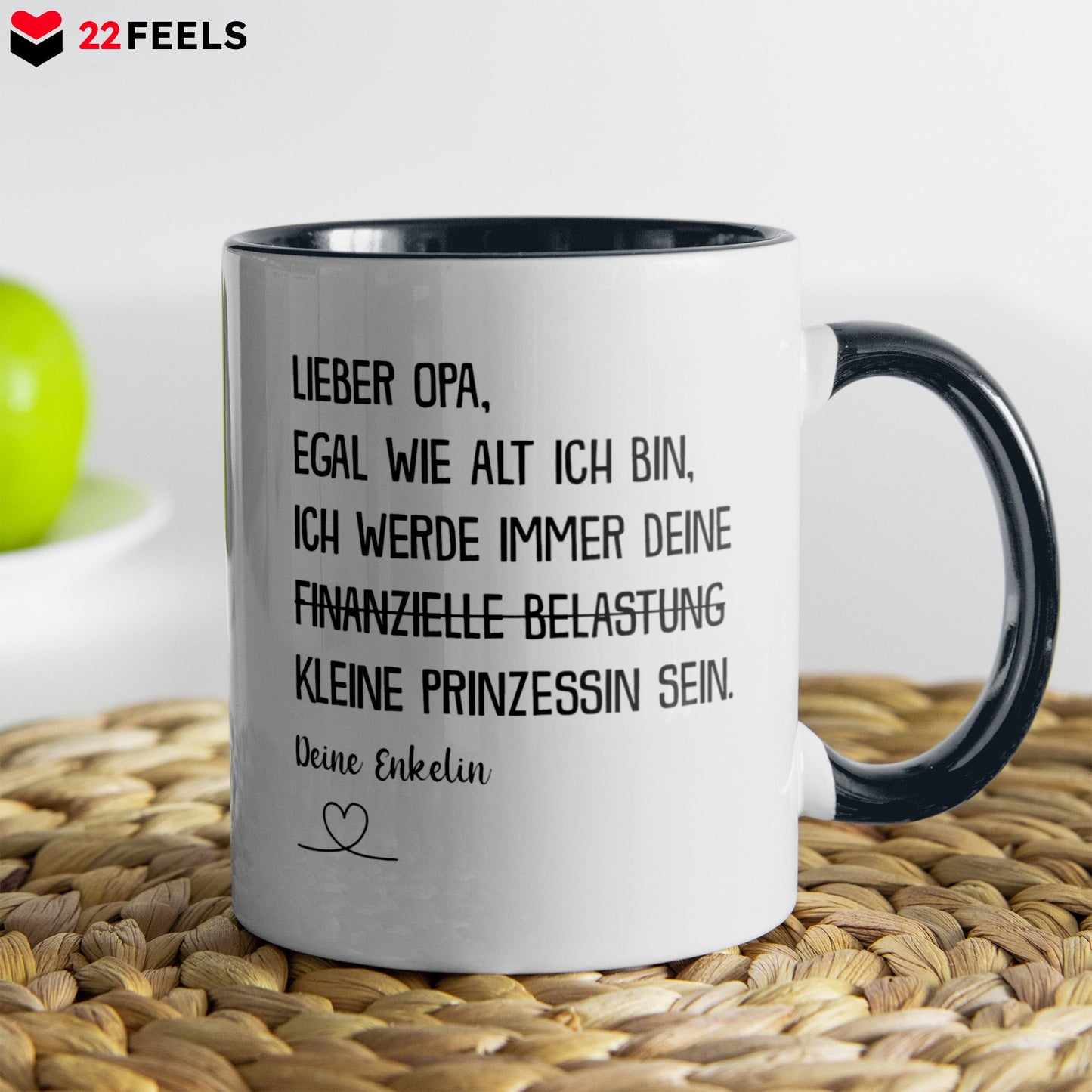 22Feels® Opa Geschenk von Enkelin - Tasse mit Spruch (Weiss-Schwarz, 320ml)-TwoTone Tasse Weiss-Schwarz 320ml-22Feels