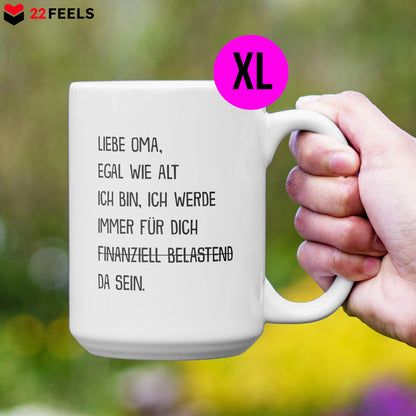 22Feels® Oma Geschenk - XL Tasse mit Spruch (Weiss, 440ml)-Weisse XL Tasse 440ml-22Feels