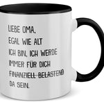 22Feels® Oma Geschenk - Tasse mit Spruch (Weiss-Schwarz, 320ml)-TwoTone Tasse Weiss-Schwarz 320ml-22Feels