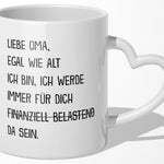 22Feels® Oma Geschenk - Tasse mit Spruch: Zirkus (Herzhenkel, Weiss, 320ml)-Tasse Weiss Herzhenkel 320ml-22Feels