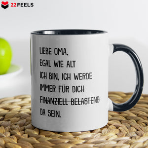 22Feels® Oma Geschenk - Tasse mit Spruch (Weiss-Schwarz, 320ml)-TwoTone Tasse Weiss-Schwarz 320ml-22Feels