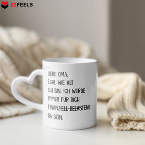 22Feels® Oma Geschenk - Tasse mit Spruch: Zirkus (Herzhenkel, Weiss, 320ml)-Tasse Weiss Herzhenkel 320ml-22Feels
