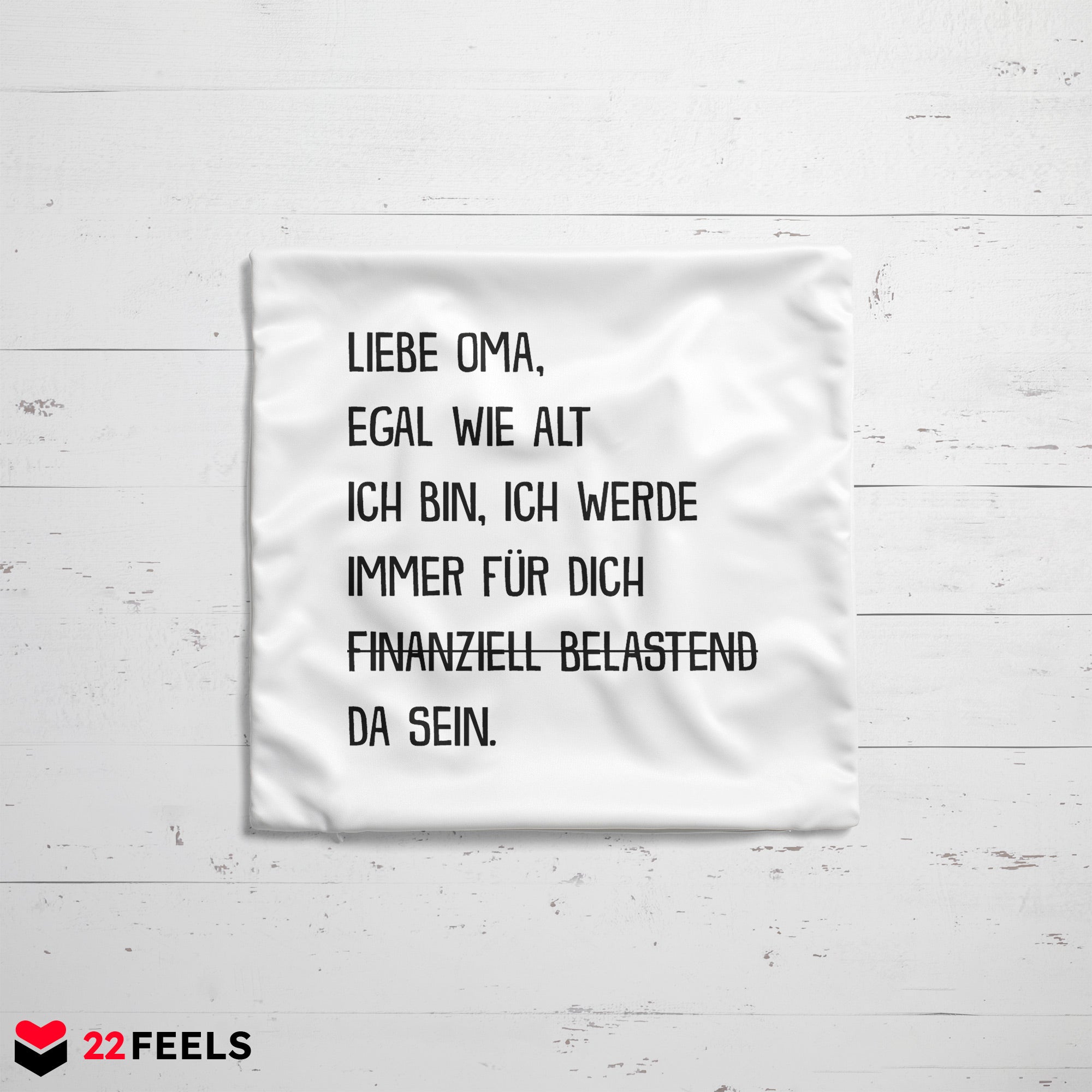 22Feels® Oma Geschenk - Kissen mit Spruch (Weiss 40x40cm)-Kissen Weiss 40x40-22Feels