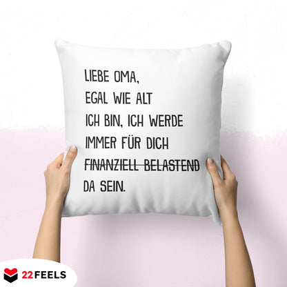 22Feels® Oma Geschenk - Kissen mit Spruch (Weiss 40x40cm)-Kissen Weiss 40x40-22Feels