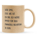 22Feels® Oma Geschenk - Glitzertasse mit Spruch (Gold, 320ml)-Glitzertasse Gold 320ml-22Feels