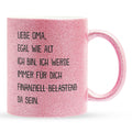 22Feels® Oma Geschenk - Glitzertasse mit Spruch (Pink, 320ml)-Glitzertasse Pink 320ml-22Feels