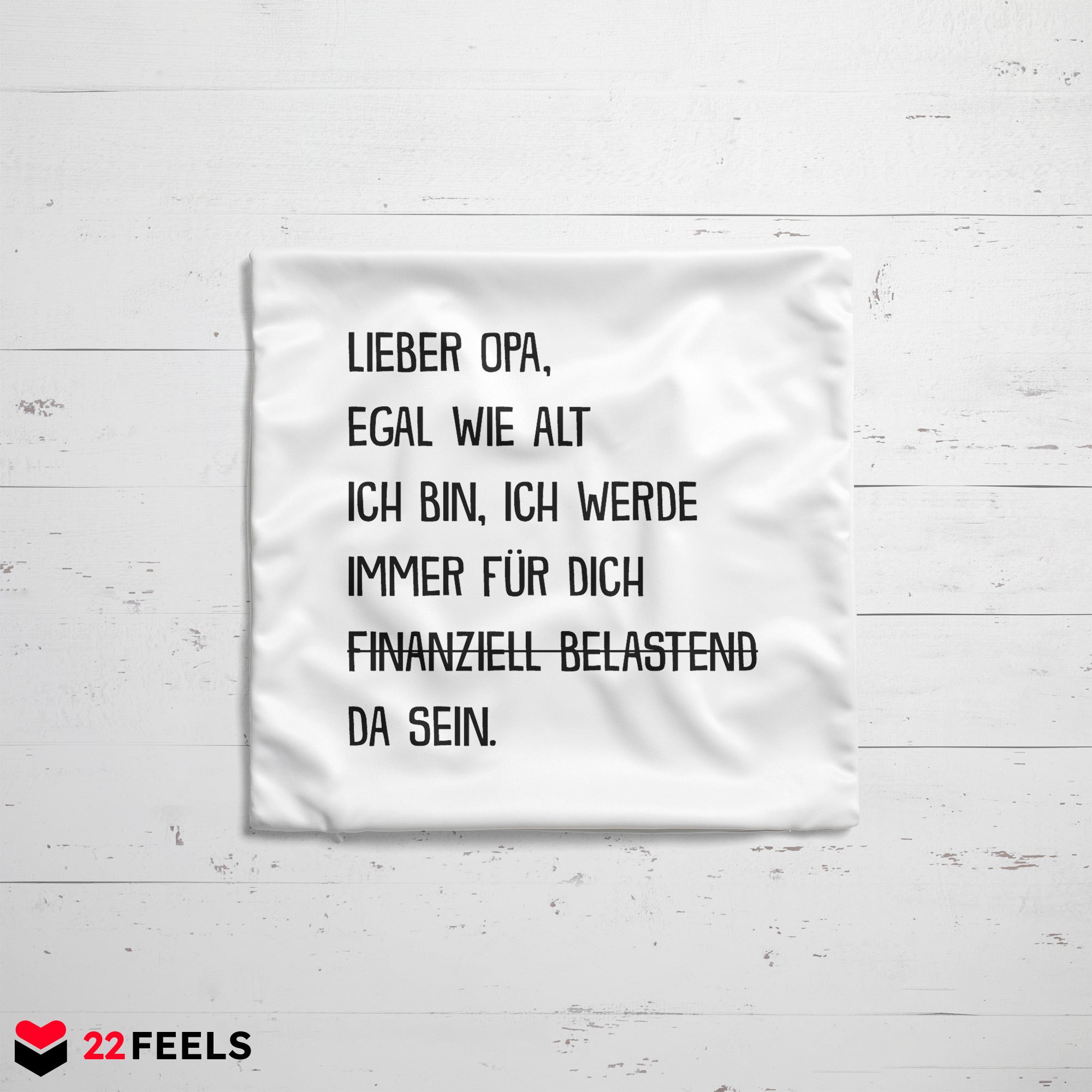 22Feels® Opa Geschenk - Kissen mit Spruch (Weiss 40x40cm)-Kissen Weiss 40x40-22Feels