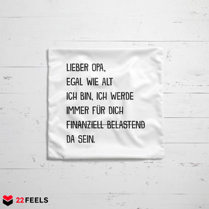 22Feels® Opa Geschenk - Kissen mit Spruch (Weiss 40x40cm)-Kissen Weiss 40x40-22Feels