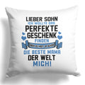 22Feels® Sohn Geschenk von der Mutter - Kissen mit Spruch (Weiss 40x40cm)-Kissen Weiss 40x40-22Feels