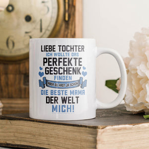 22Feels® Geschenk für Tochter von Mama - Tasse mit Spruch: Das Perfekte Geschenk (Weiss, 320ml)-Weisse Tasse 320ml-22Feels