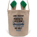 22Feels® Tochter Osterkorb von Papa Kinder mit Henkel Ostergeschenk Tragetasche Ostern Deko Osternest Körbchen Hasenohren (Beige/Grün)-Ostern Tragetasche-22Feels