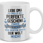 22Feels® Geschenk für Oma von Enkel - Tasse mit Spruch: Das Perfekte Geschenk (Weiss, 320ml)-Weisse Tasse 320ml-22Feels