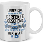 22Feels® Geschenk für Opas von Enkel - Tasse mit Spruch: Das Perfekte Geschenk (Weiss, 320ml)-Weisse Tasse 320ml-22Feels