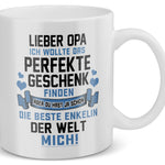 22Feels® Geschenk für Opas von Enkelin - Tasse mit Spruch: Das Perfekte Geschenk (Weiss, 320ml)-Weisse Tasse 320ml-22Feels