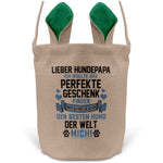 22Feels® Hundepapa Herrchen Hunde Osterkorb mit Henkel Ostergeschenk Tragetasche Ostern Deko Osternest Körbchen Hasenohren (Beige/Grün)-Ostern Tragetasche-22Feels