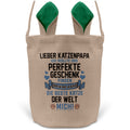 22Feels® Katzenpapa Herrchen Katzen Osterkorb mit Henkel Ostergeschenk Tragetasche Ostern Deko Osternest Körbchen Hasenohren (Beige/Grün)-Ostern Tragetasche-22Feels