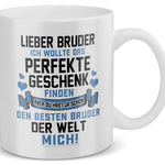 22Feels® Geschenk für Bruder von Bruder - Tasse mit Spruch: Das Perfekte Geschenk (Weiss, 320ml)-Weisse Tasse 320ml-22Feels
