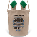 22Feels® Schwager Osterkorb von Schwager mit Henkel Ostergeschenk Tragetasche Ostern Deko Osternest Körbchen Hasenohren (Beige/Grün)-Ostern Tragetasche-22Feels