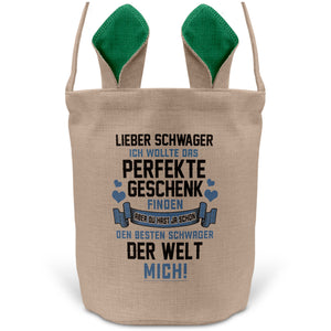 22Feels® Schwager Osterkorb von Schwager mit Henkel Ostergeschenk Tragetasche Ostern Deko Osternest Körbchen Hasenohren (Beige/Grün)-Ostern Tragetasche-22Feels