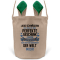22Feels® Schwägerin Osterkorb von Schwäger mit Henkel Ostergeschenk Tragetasche Ostern Deko Osternest Körbchen Hasenohren (Beige/Grün)-Ostern Tragetasche-22Feels