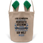 22Feels® Schwägerin Osterkorb von Schwäger mit Henkel Ostergeschenk Tragetasche Ostern Deko Osternest Körbchen Hasenohren (Beige/Grün)-Ostern Tragetasche-22Feels