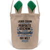 22Feels® Cousin Osterkorb von Cousine Jungs mit Henkel Ostergeschenk Tragetasche Ostern Deko Osternest Körbchen Hasenohren (Beige/Grün)-Ostern Tragetasche-22Feels