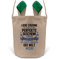 22Feels® Cousine Osterkorb von Cousine Mädchen mit Henkel Ostergeschenk Tragetasche Ostern Deko Osternest Körbchen Hasenohren (Beige/Grün)-Ostern Tragetasche-22Feels