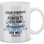 22Feels® Stiefvater Geschenk von Stiefsohn - Tasse mit Spruch: Das Perfekte Geschenk (Weiss, 320ml)-Weisse Tasse 320ml-22Feels