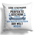 22Feels® Stiefmutter Geschenk vom Stiefsohn - Kissen mit Spruch (Weiss 40x40cm)-Kissen Weiss 40x40-22Feels